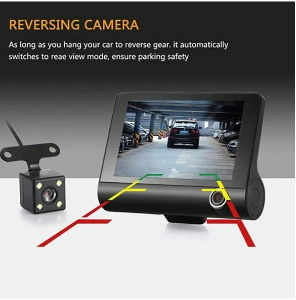 1080P 4  Dual Lens HD Car DVR Rearview Video Dash Cam Recorder Camera G Sensor