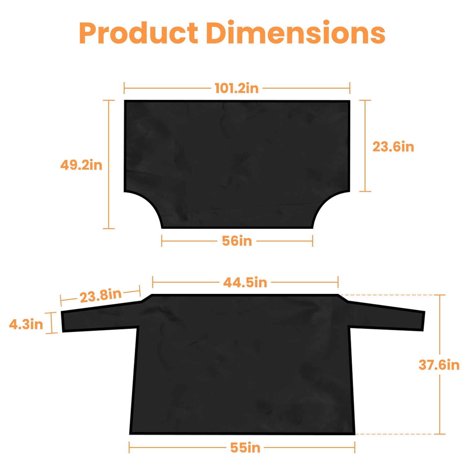 1Set Magnetic Car Windshield Cover Front Rear Car Windshield Protector Against Snow Sun Dirt Leaves Fit For All Cars Oxford Fabric Waterproof Heat-Resistant