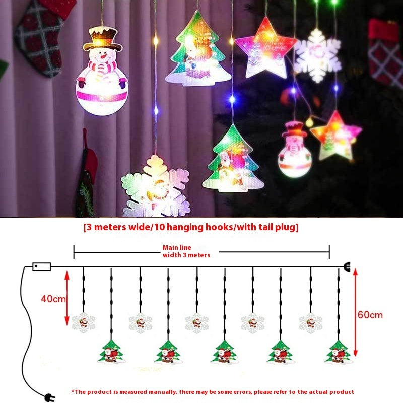 Painted Christmas Curtain Lights Holiday