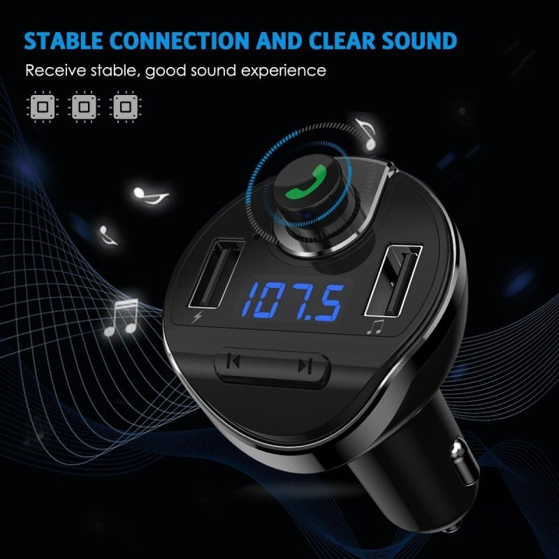 Car Bluetooth T20 Hands-free FM Transmitter MP3 Player Phone Charger