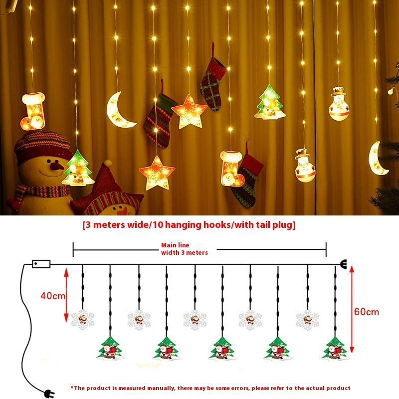 Painted Christmas Curtain Lights Holiday